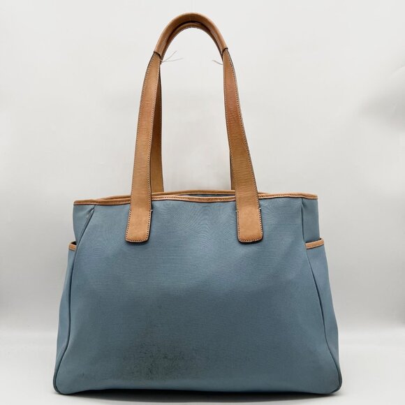 Coach Blue And Tan Fabric Diaper Bag 5975 - Picture 2 of 12